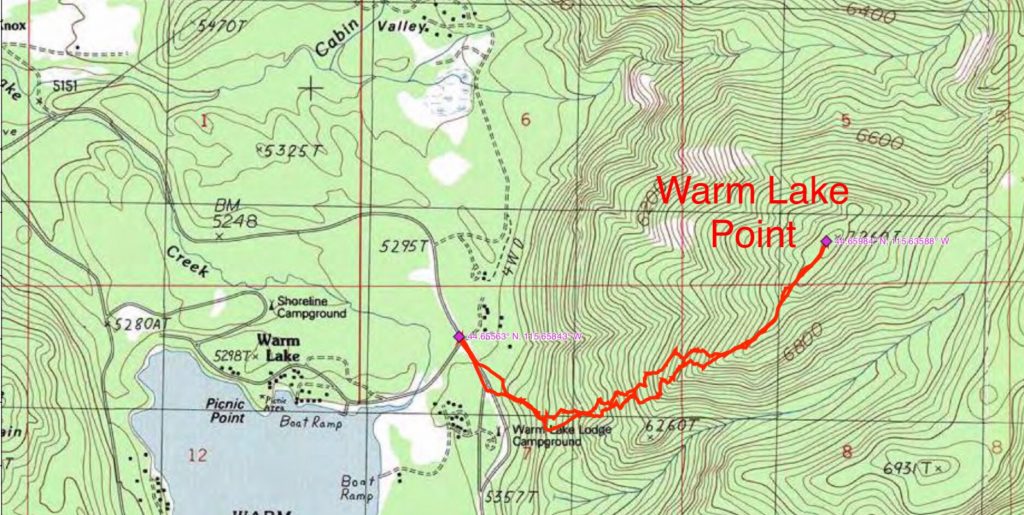 John’s GPS track for the ascent. His route covered 3.5 miles with just over 1,900 feet of gain round trip.