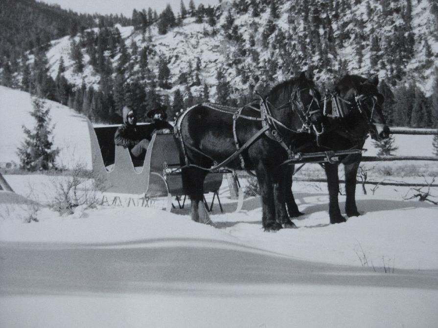 The only way into the ranch during the winter powered by our Clydesdale horses. Joe Leonard Photo